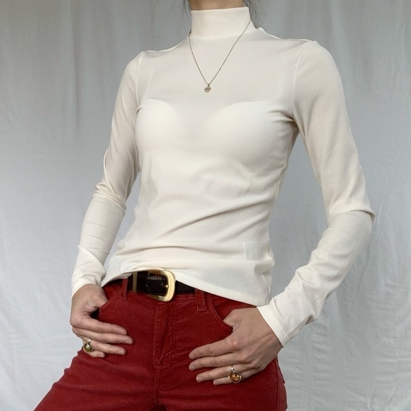 Ribbed sweater size S turtleneck H&M off white Woman - Picture 11 of 12